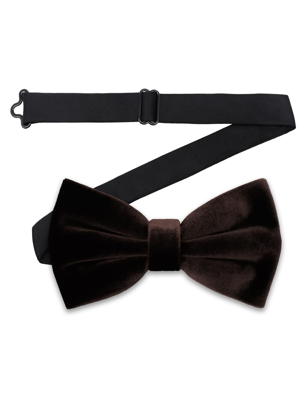 2923 Brown Velvet Bow Ties Solid Color Clip on Bow Tie Formal Vintage